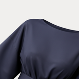 Rich Color V-Neck Wide Sleeve Midi Formal Dress | Willow Collection 4