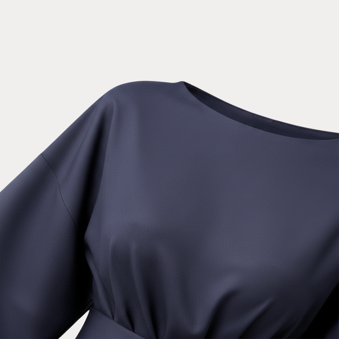 Rich Color V-Neck Wide Sleeve Midi Formal Dress | Willow Collection 4