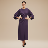 Rich Color V-Neck Wide Sleeve Midi Formal Dress | Willow Collection 9