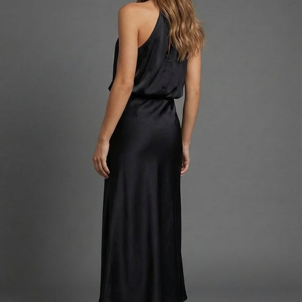 Satin Halterneck Open Back Midi Wedding Guest Dress | Haven Collection 4