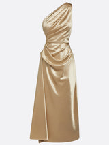 Satin Ruched One-Shoulder Midi Wedding Guest Dress | Seraphine Collection 7