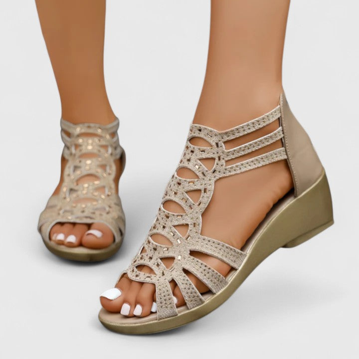 Taupe Adjustable Strap Orthopedic Sandals for Women | Maribel Collection 3