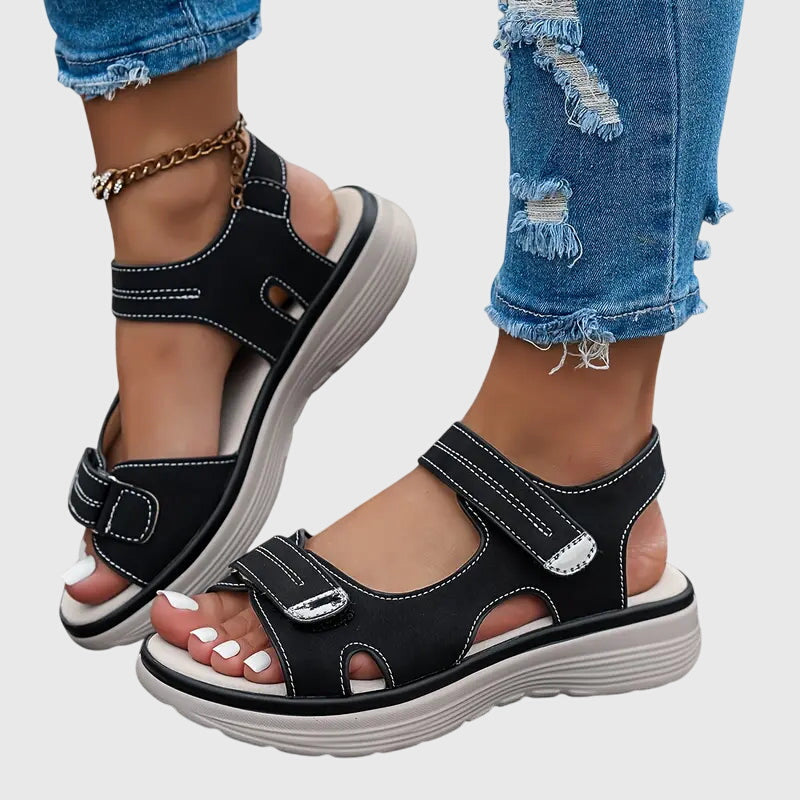 Taupe Cushioned Wide Toe Box Orthopedic Sandals | Emery Collection 3