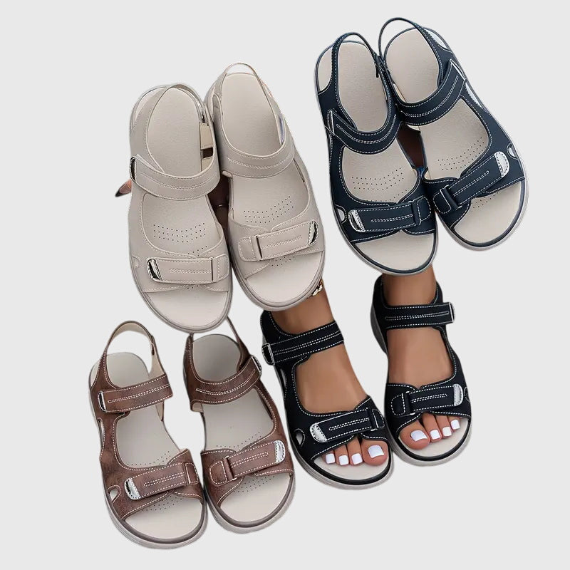 Taupe Cushioned Wide Toe Box Orthopedic Sandals | Emery Collection 5