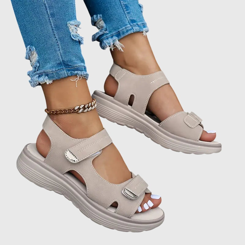 Taupe Cushioned Wide Toe Box Orthopedic Sandals | Emery Collection 6