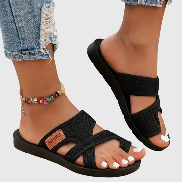 Taupe Orthopedic Sandals with Arch Support and Adjustable Straps | Ellyn Collection 0