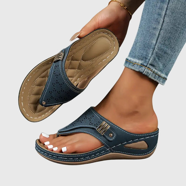 Taupe Slip-On Wedge Orthopedic Sandals for Women | Kaylie Collection 2