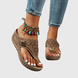 Taupe Slip-On Wedge Orthopedic Sandals for Women | Kaylie Collection 5