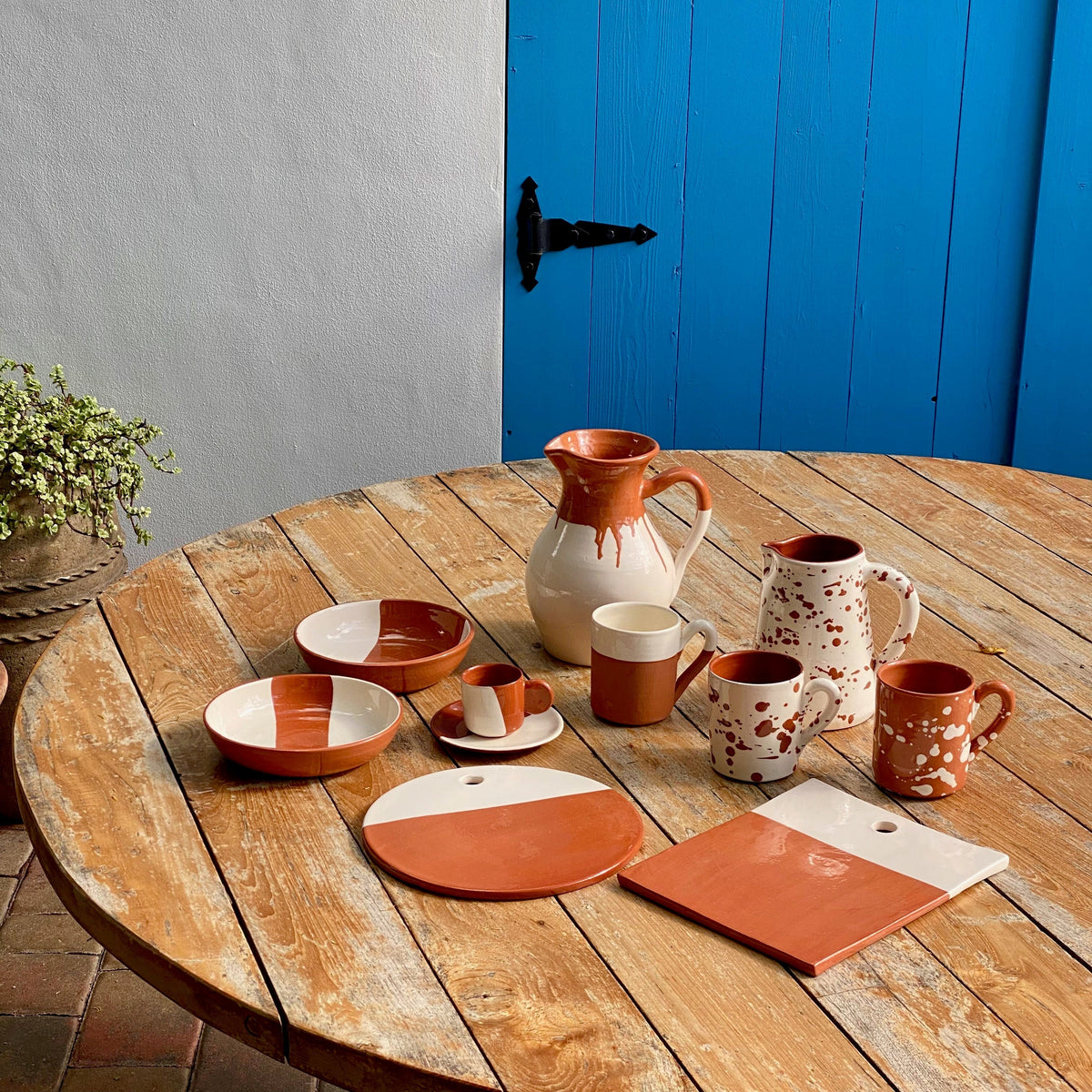 Rectangle Regular Bowl | White & Terracotta