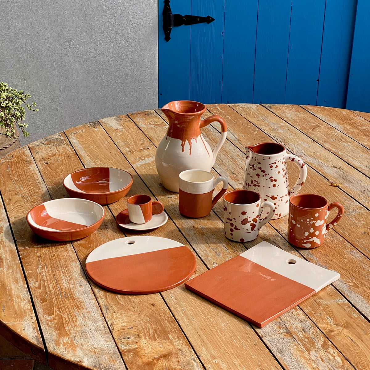 Triangle Regular Bowl | White & Terracotta