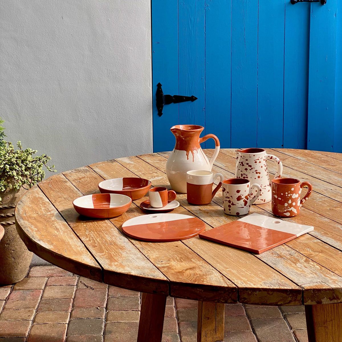 Dipped Rectangle Board | Terracotta & White