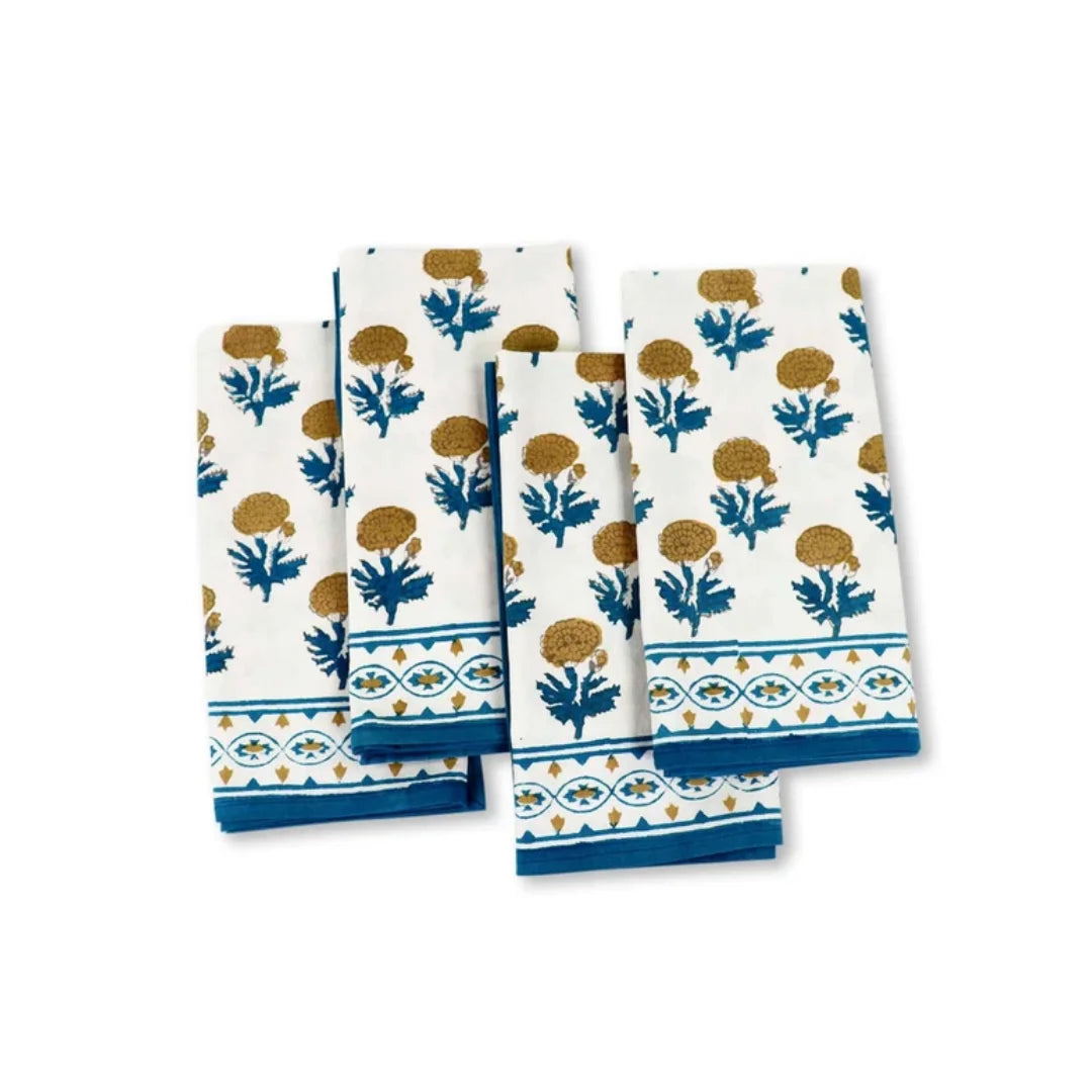 Gaya Teal & Marigold Napkin Set of 4