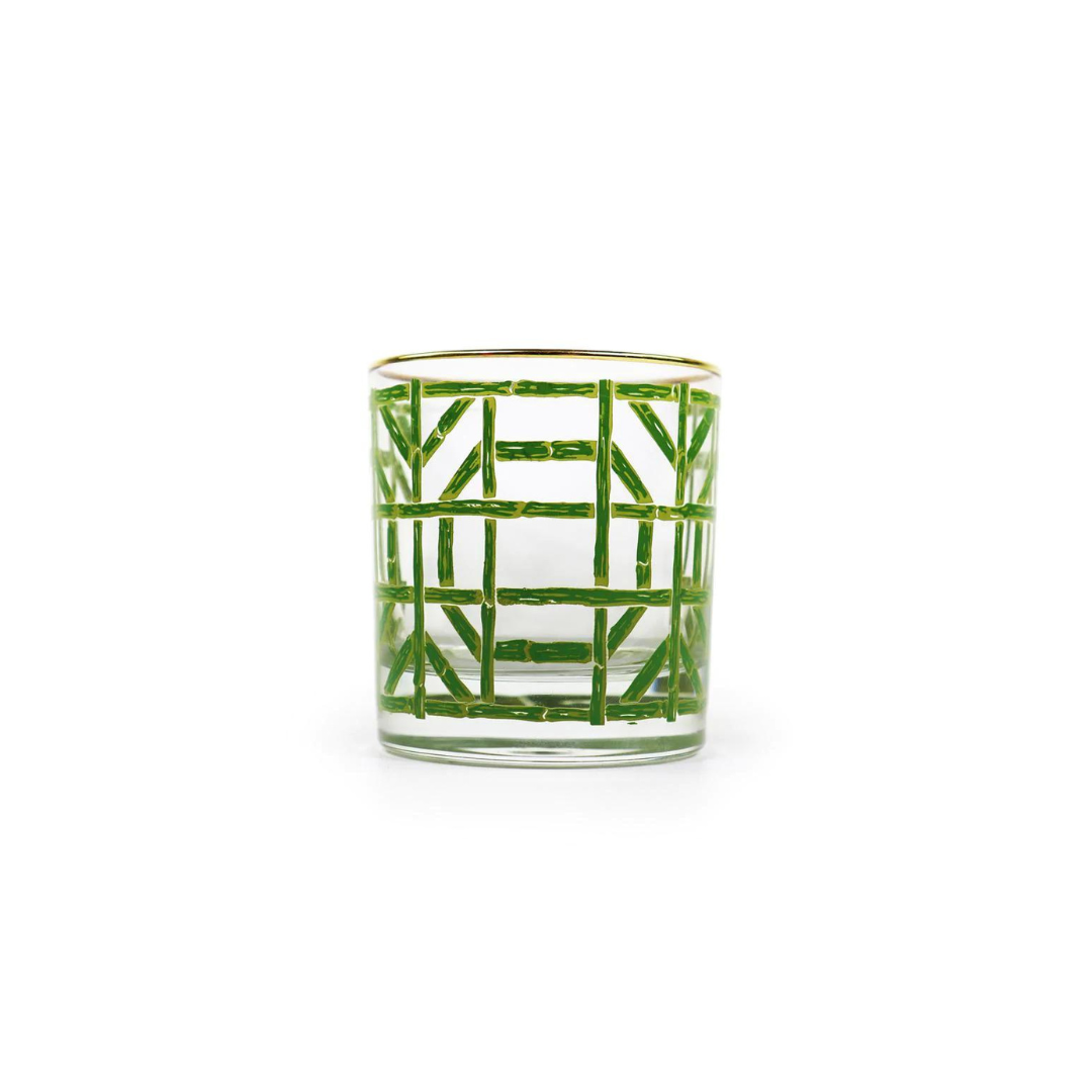 Bamboo Bourbon Glass Set of 4 | Green