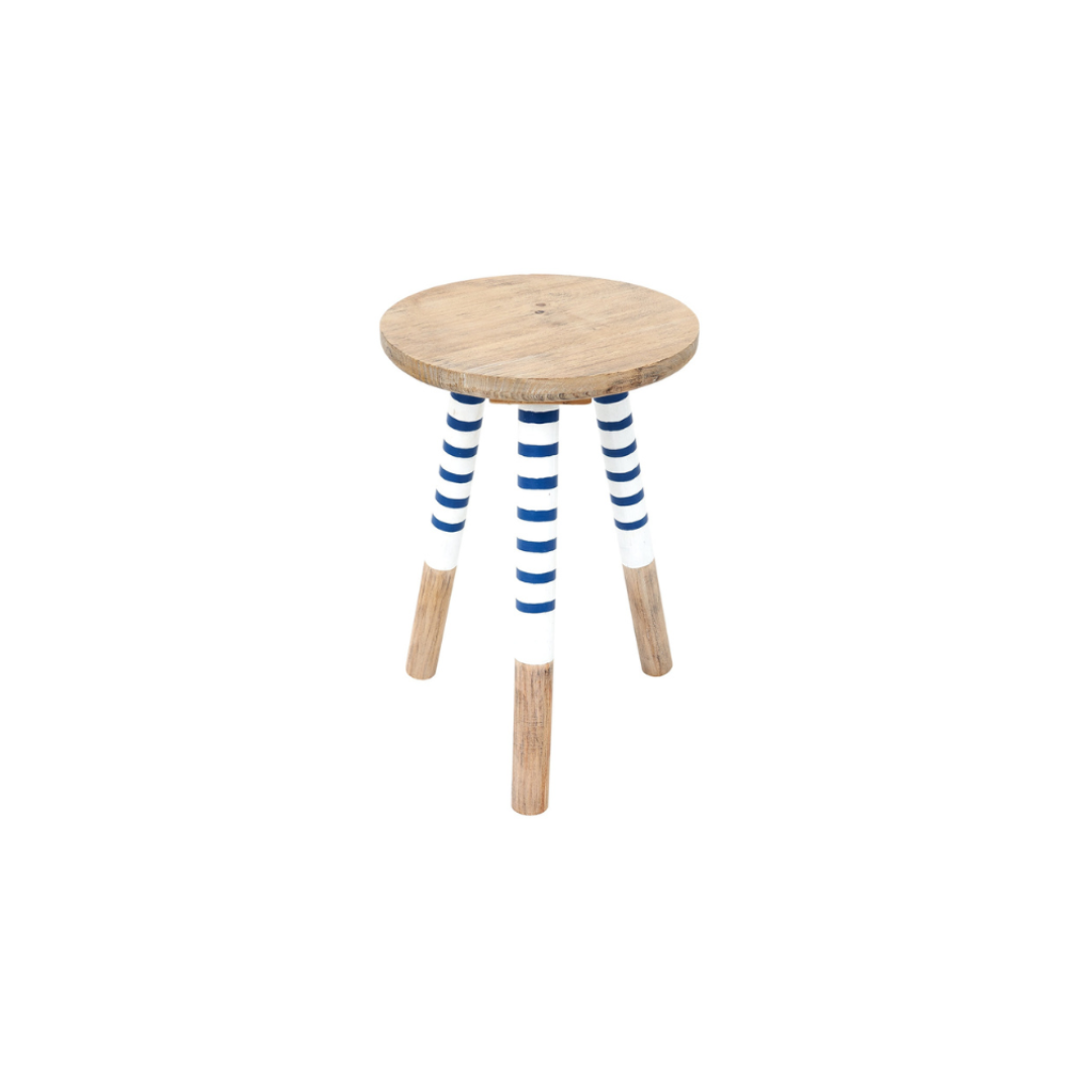 Wood Striped Stool