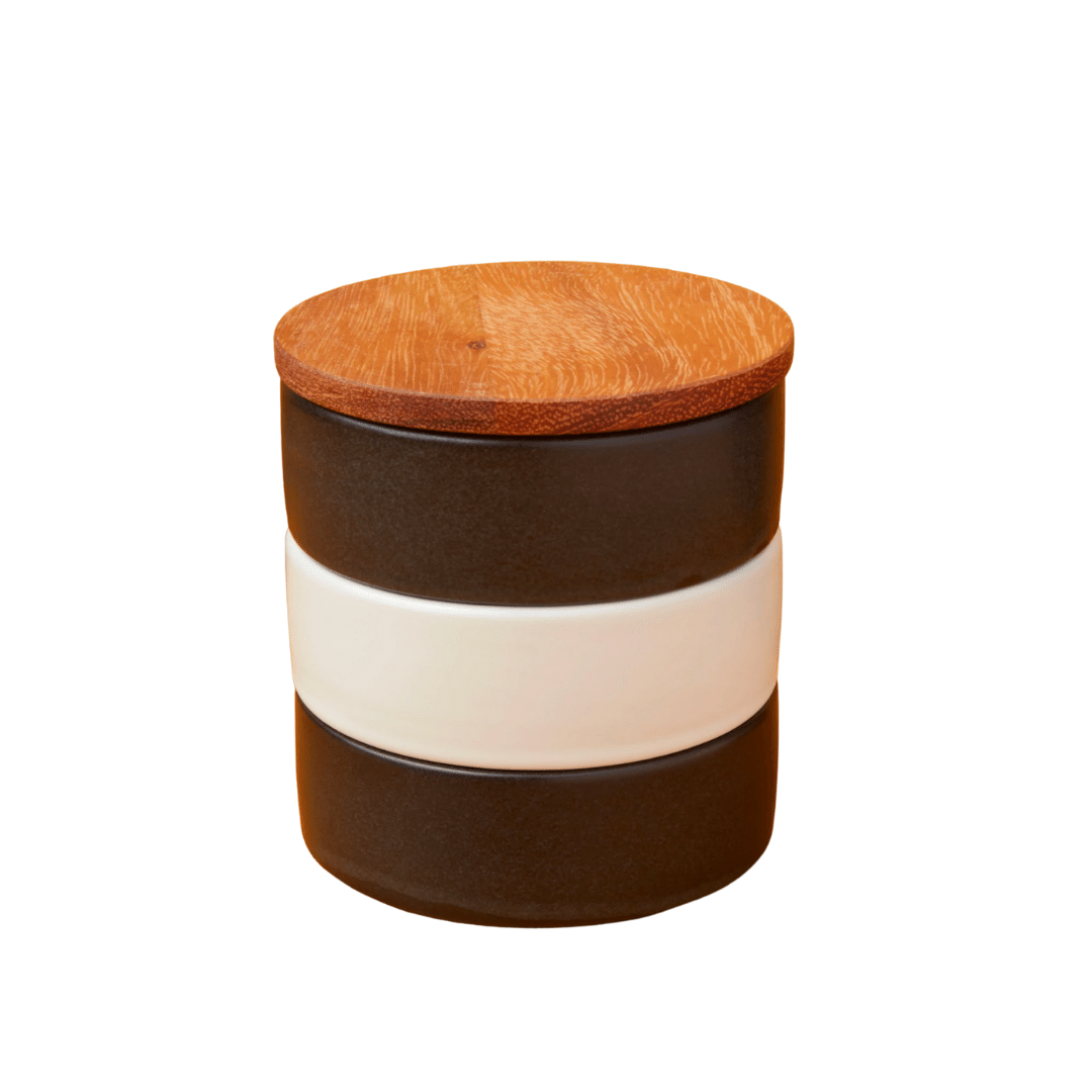 Stoneware & Acacia Stacking Spice Cellar