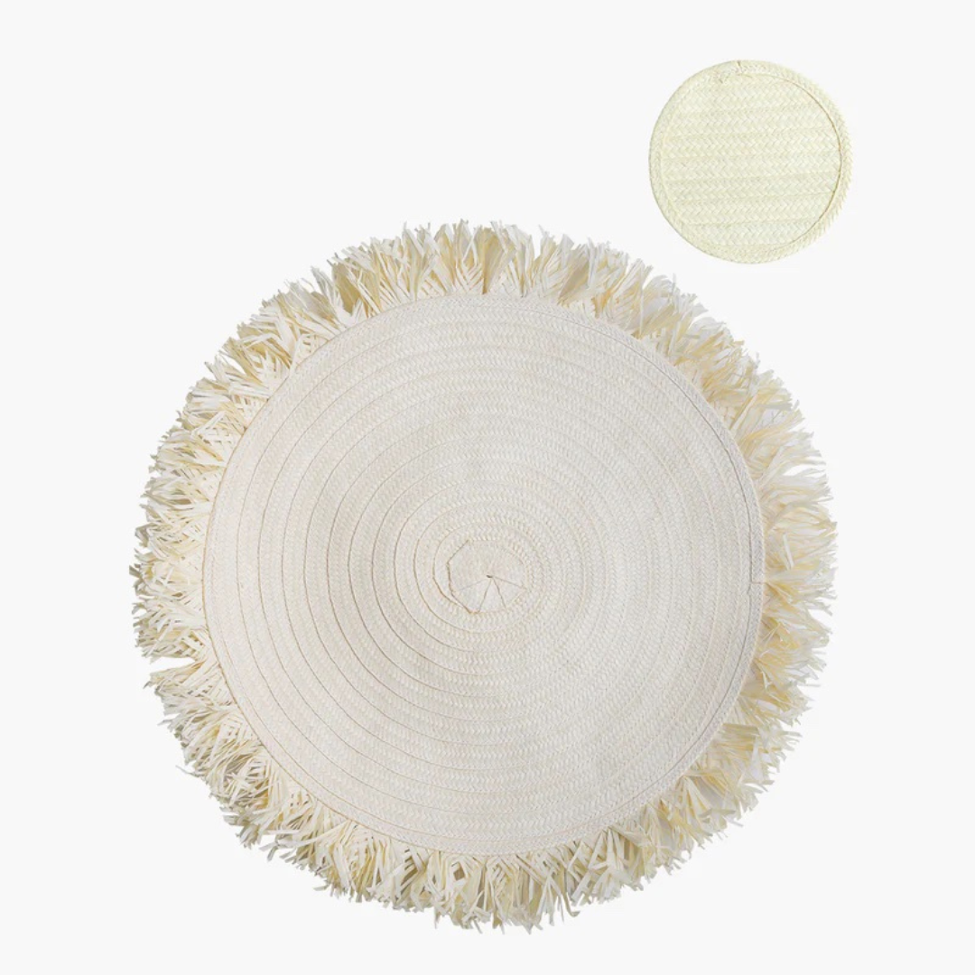 Zenu Placemats & Coaster Set - Natural