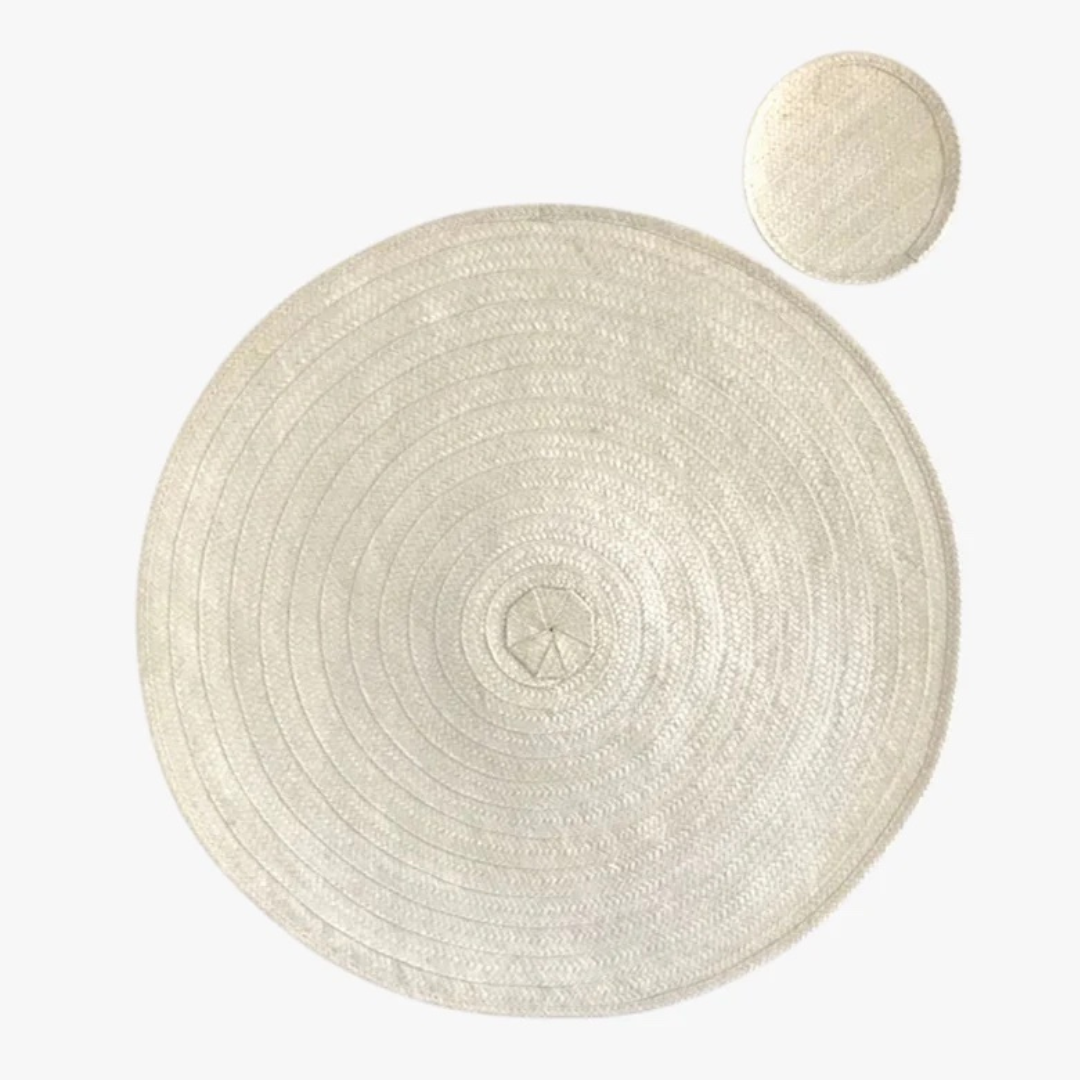 Zenu Placemats & Coaster Set - Natural