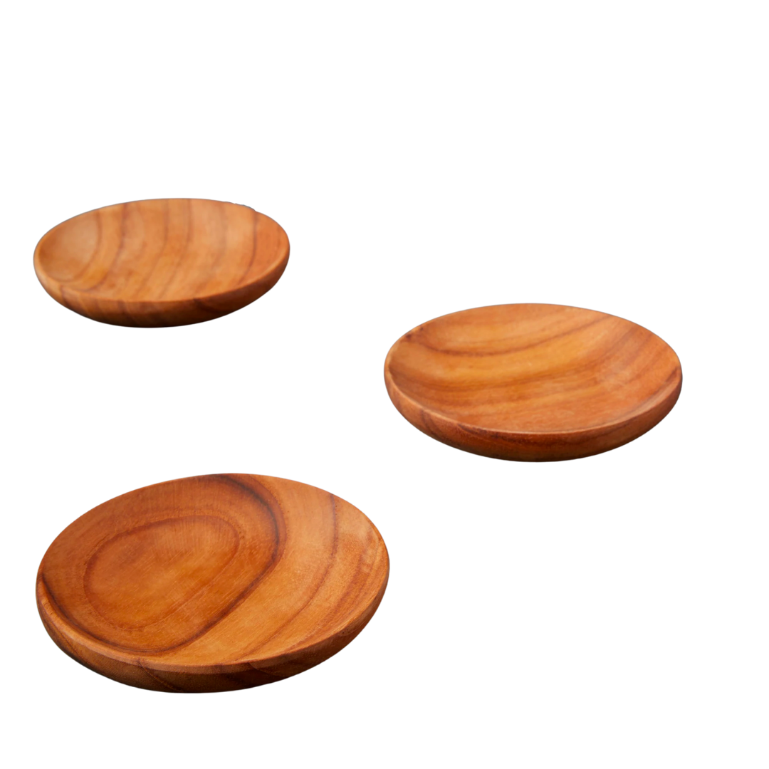 Teak Pinch Bowls Set of 4