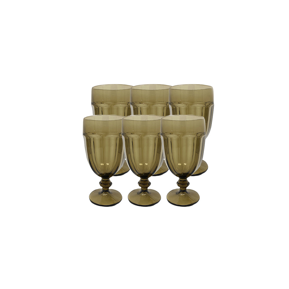Mrs. Finds Vintage Smoke One-of-a-kind Water Goblets Set of 6