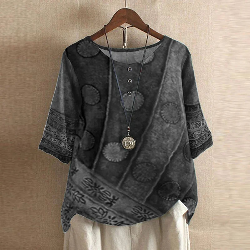Vintage Floral Classic Collar Long Sleeve Blouse | Évance Collection 1