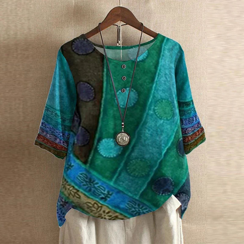 Vintage Floral Classic Collar Long Sleeve Blouse | Évance Collection 2