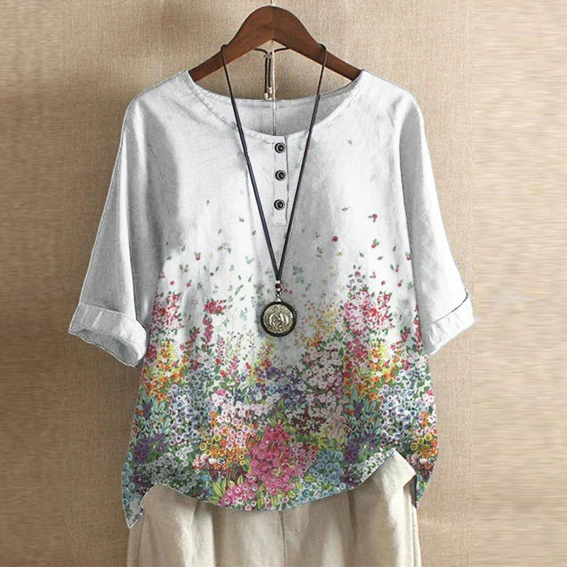Vintage Floral Classic Collar Long Sleeve Blouse | Évance Collection 6