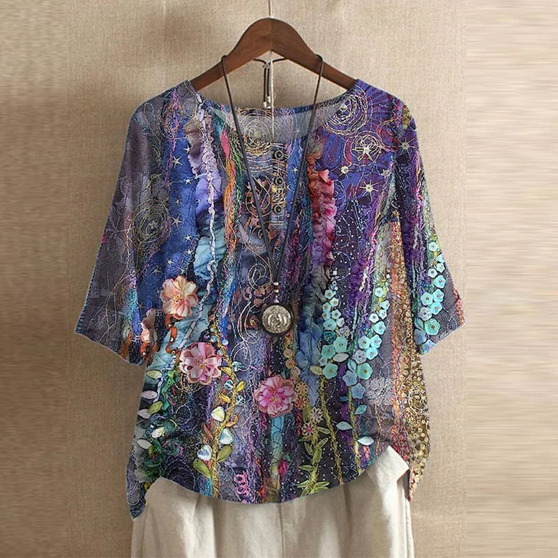 Vintage Floral Classic Collar Long Sleeve Blouse | Évance Collection 8