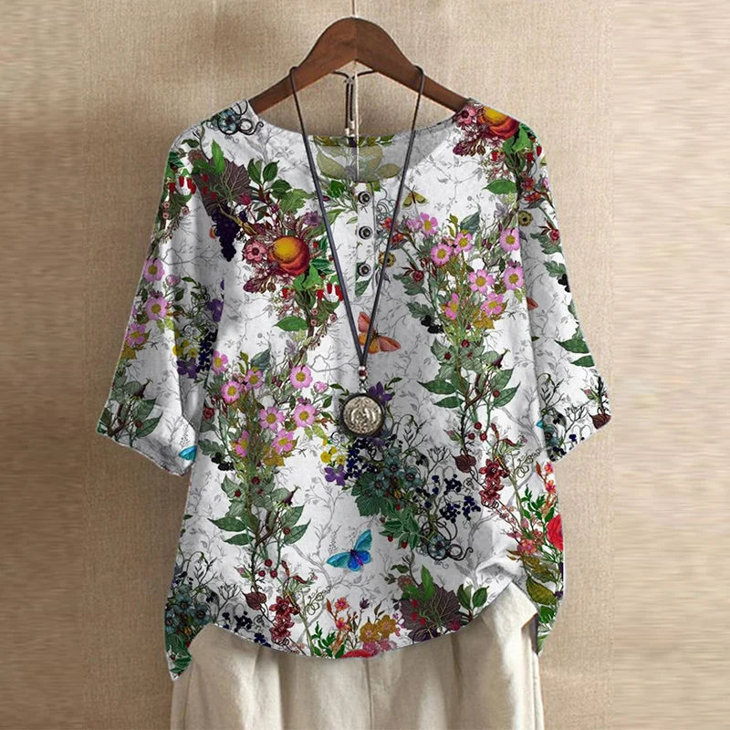 Vintage Floral Classic Collar Long Sleeve Blouse | Évance Collection 9