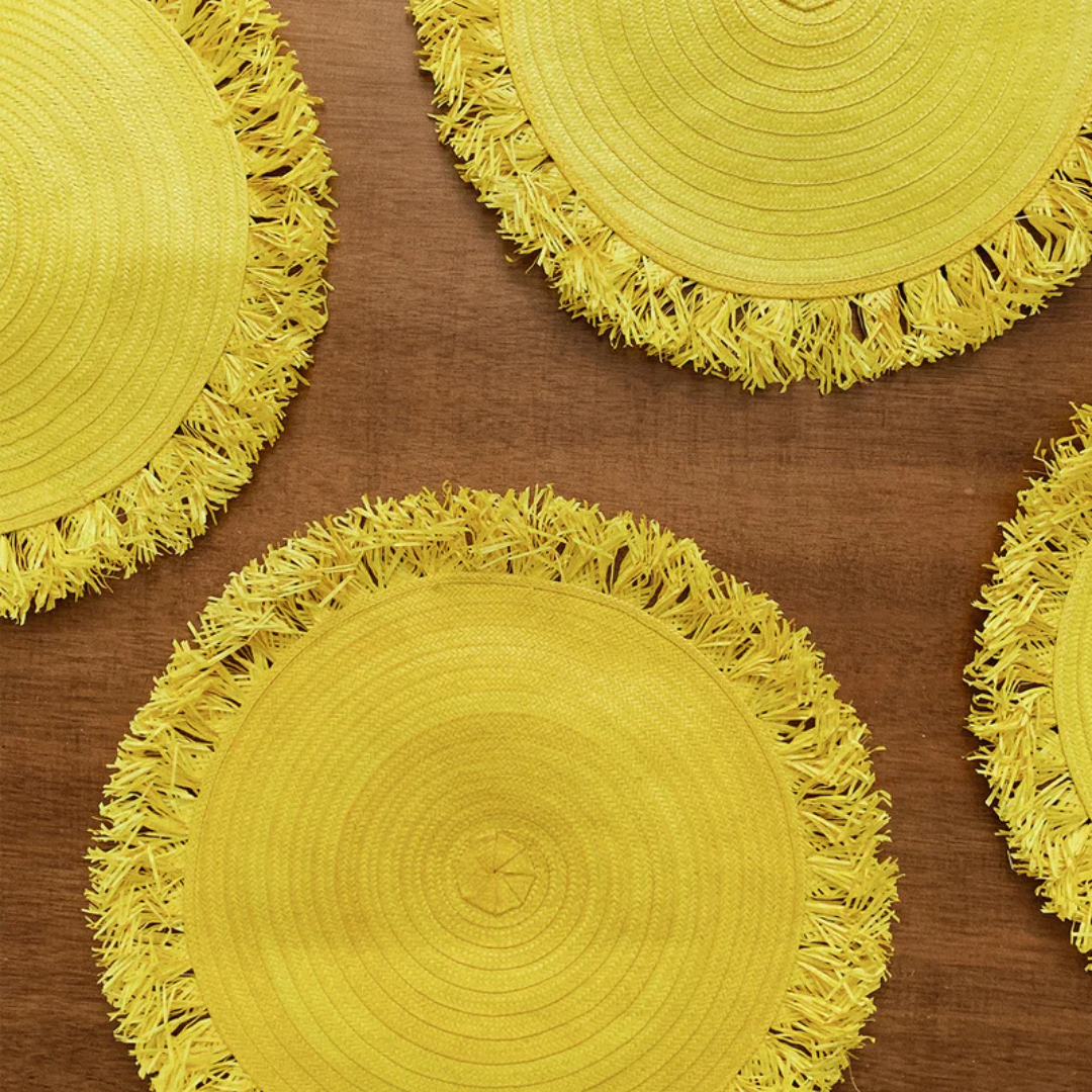 Zenu Placemat & Coaster Set - Yellow