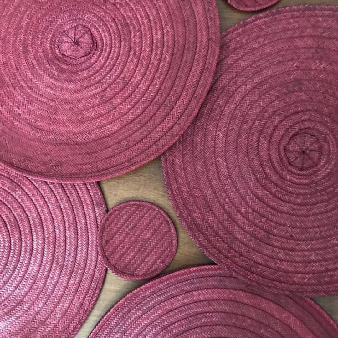Zenu Placemat & Coaster Set - Burgundy