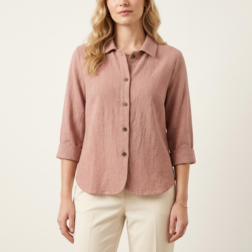 White Buttoned Relaxed Fit Blouse for Women | Elara Collection 0
