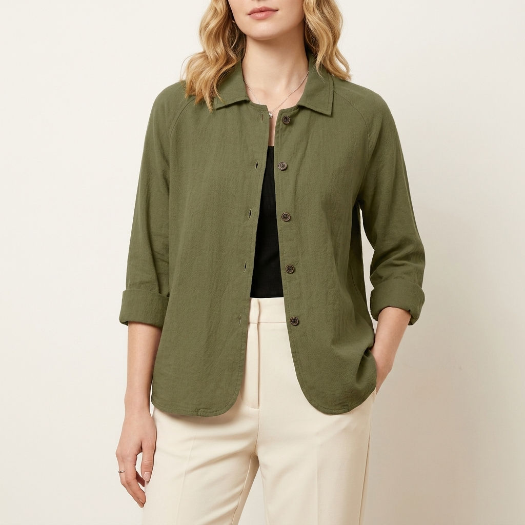 White Buttoned Relaxed Fit Blouse for Women | Elara Collection 5