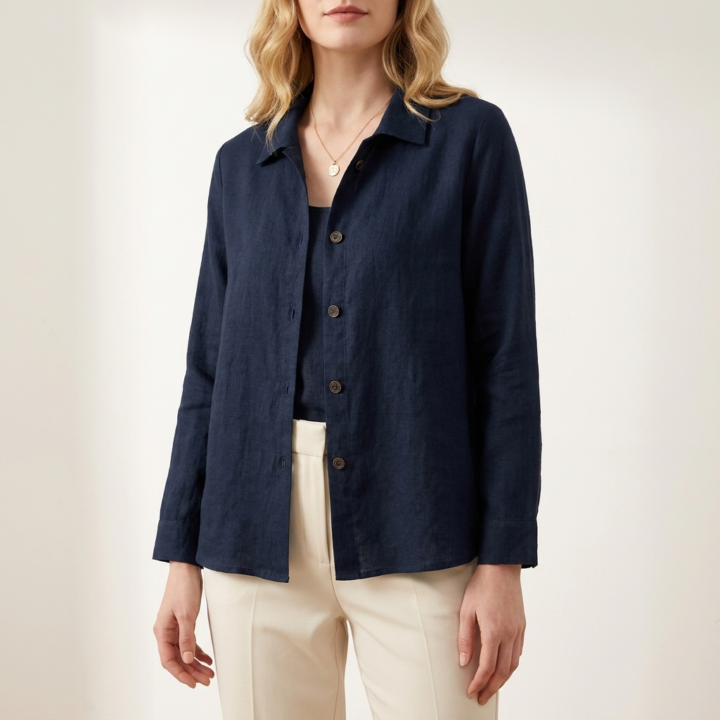 White Buttoned Relaxed Fit Blouse for Women | Elara Collection 7