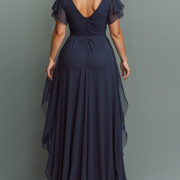 White Rhinestone Waist V-Neck Tiered Maxi Dress | Vespera Collection 1