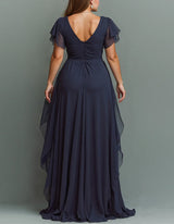 White Rhinestone Waist V-Neck Tiered Maxi Dress | Vespera Collection 1