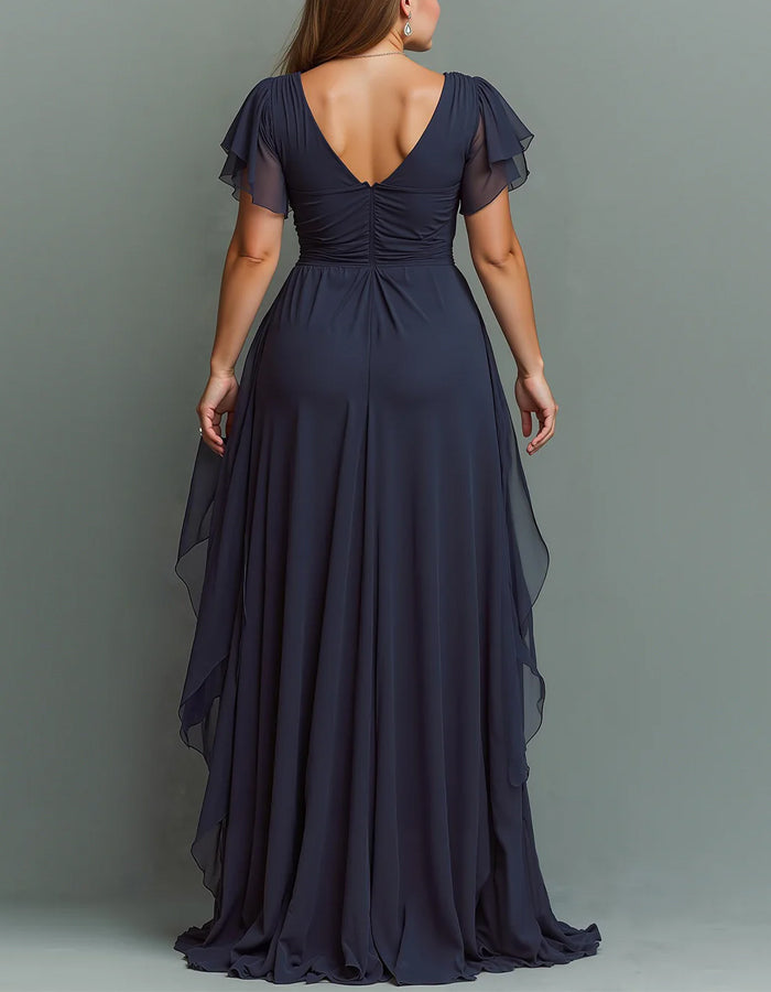 White Rhinestone Waist V-Neck Tiered Maxi Dress | Vespera Collection 1