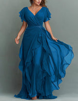 White Rhinestone Waist V-Neck Tiered Maxi Dress | Vespera Collection 11
