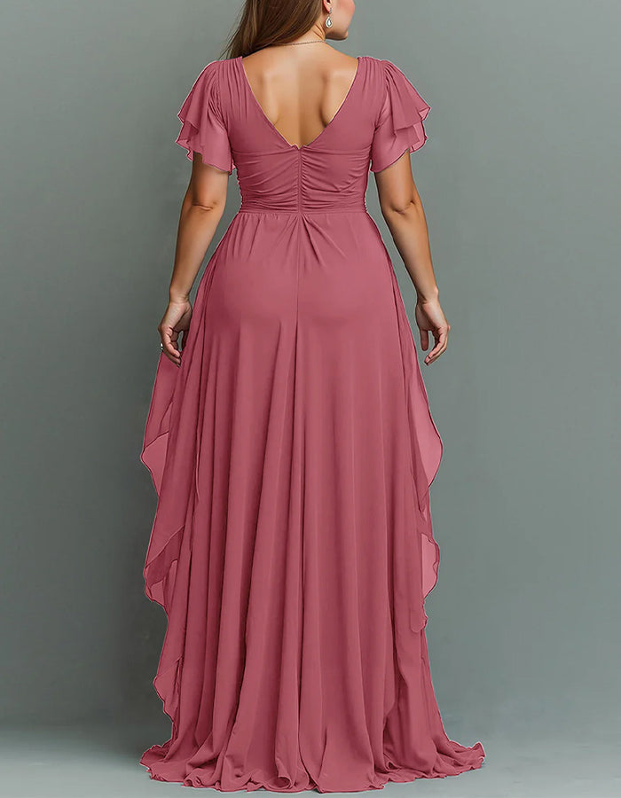 White Rhinestone Waist V-Neck Tiered Maxi Dress | Vespera Collection 3