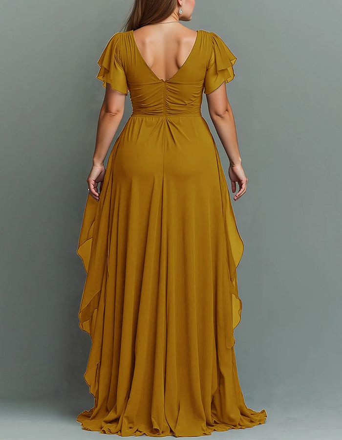 White Rhinestone Waist V-Neck Tiered Maxi Dress | Vespera Collection 5
