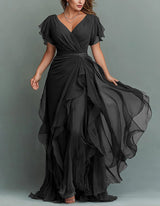White Rhinestone Waist V-Neck Tiered Maxi Dress | Vespera Collection 6