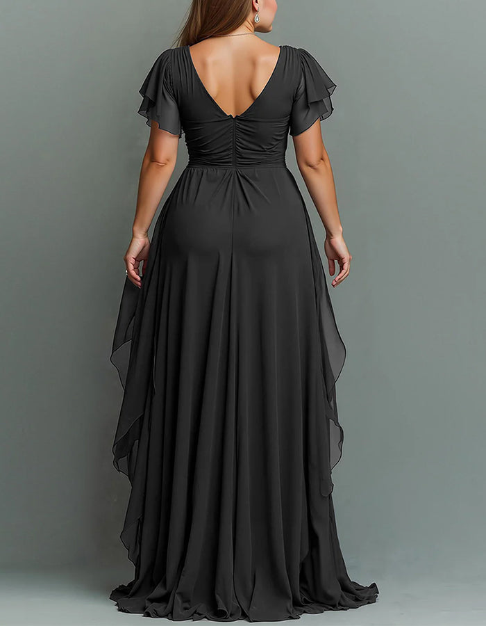 White Rhinestone Waist V-Neck Tiered Maxi Dress | Vespera Collection 7
