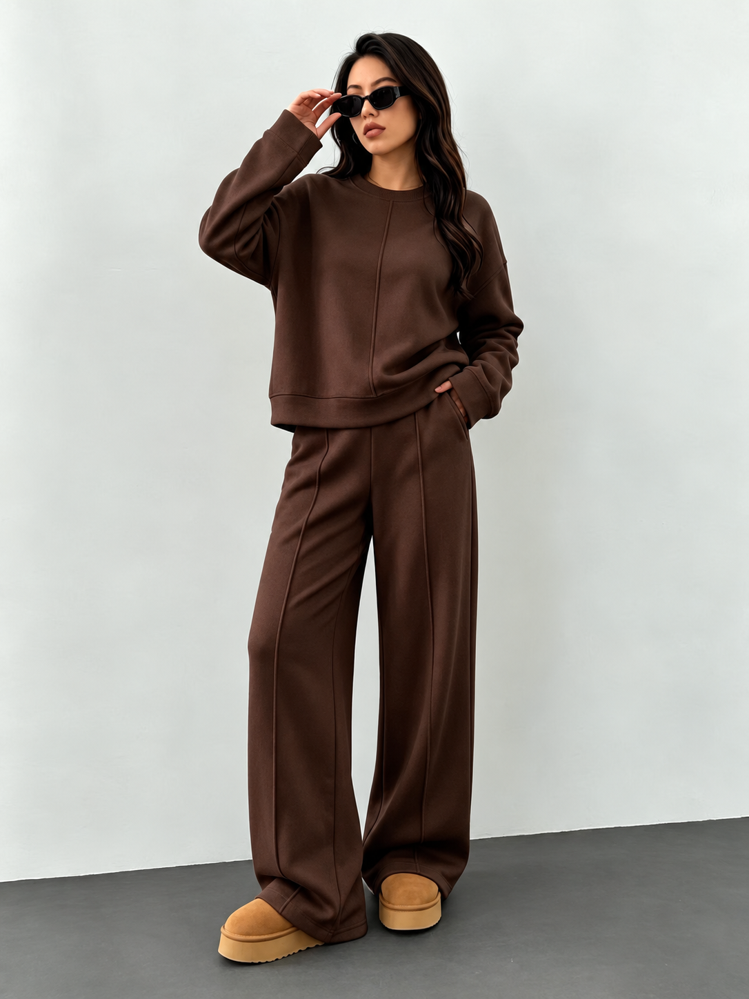 Buy Women's Knit Sweatshirt Tracksuit Set 