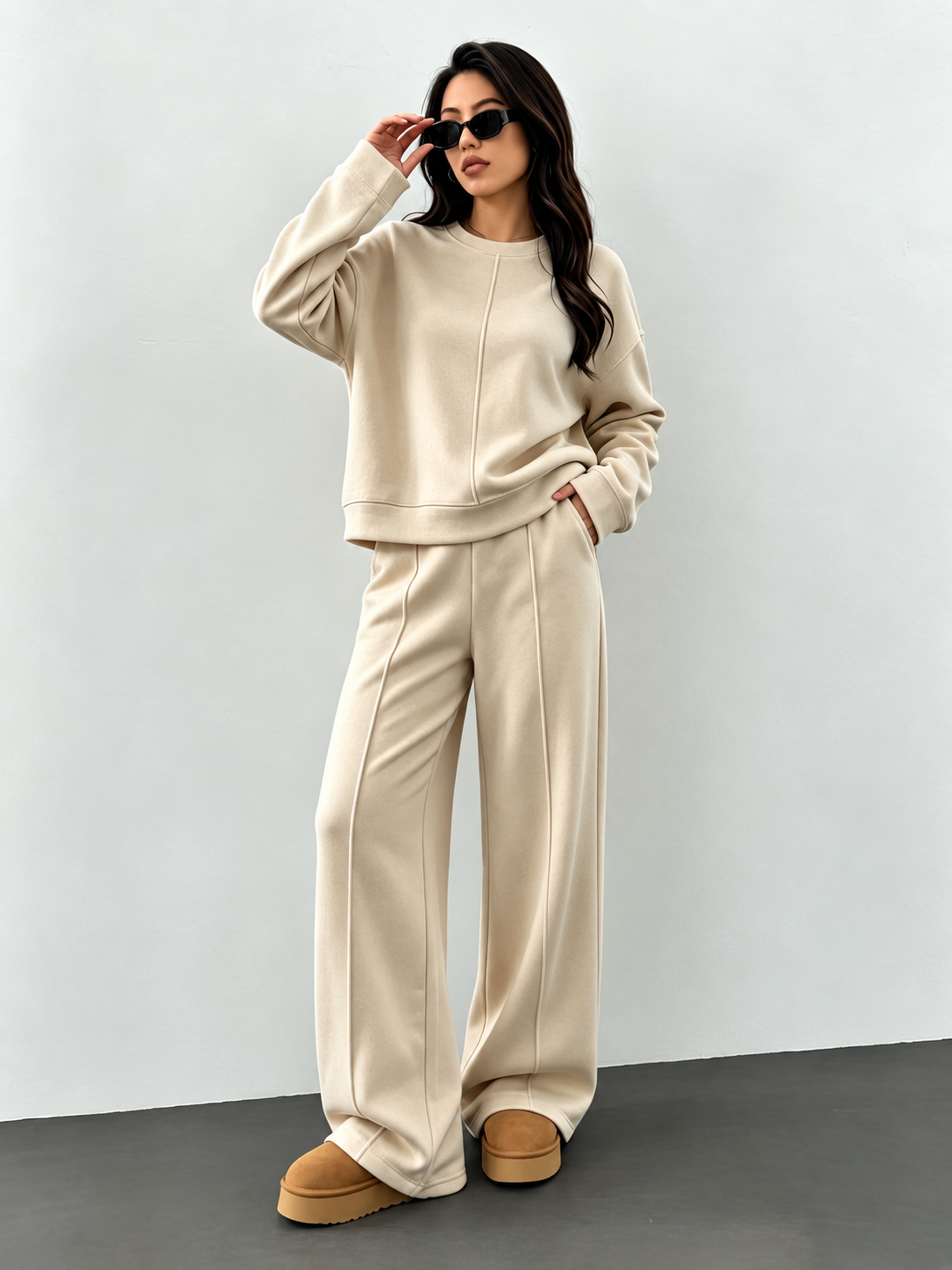 Buy Women's Knit Sweatshirt Tracksuit Set 