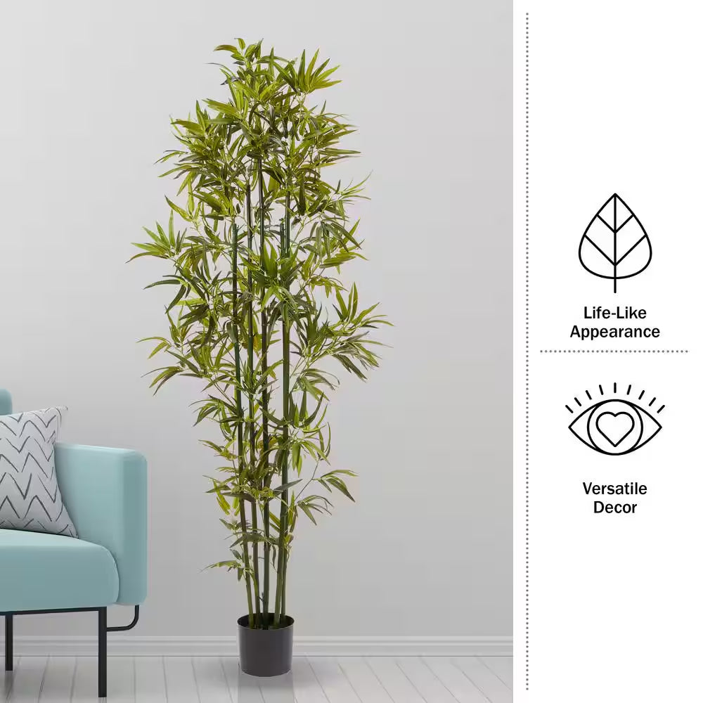 72 In. Artificial Bamboo Plant with Pot
