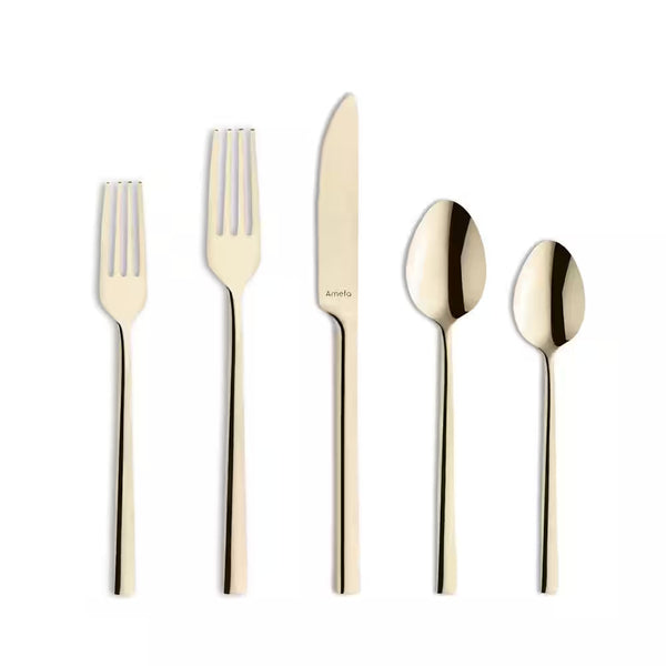 Dallas Stainless Steel Flatware Set, 20-Pieces Champagne. Service for 4
