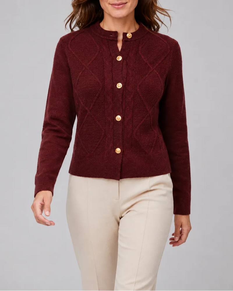 Cable Knit Cardigan with Button Front