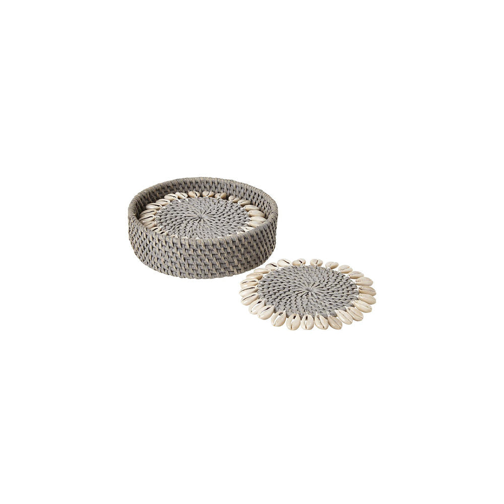 Capiz Coasters Set Of 4 | Gray