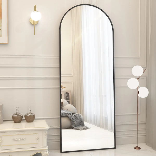 71"X27.1" Arch Full Length Mirror Oversized Floor Mirrors for Standing Leaning, Black