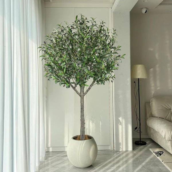 Artificial Olive Tree,6 FT Tall Faux Silk Olive Trees Indoor with 2100 Dense Lea