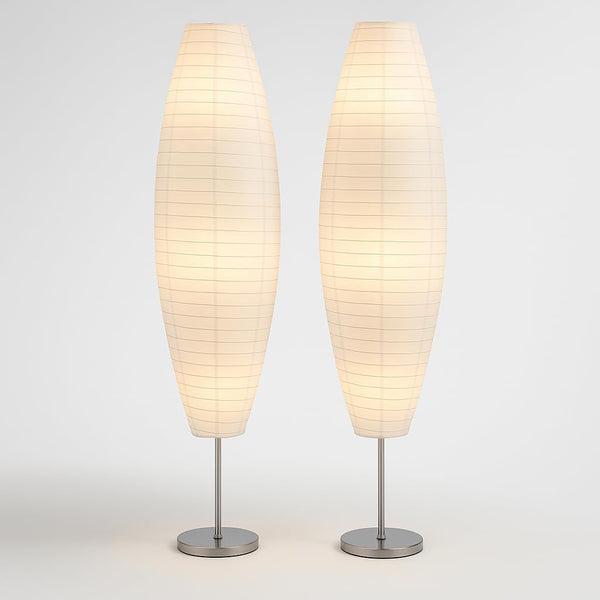 Diploma Paper Floor Lamp Set - Paper Lamps - Rice Paper Floor Lamps - Paper Floor Lamps for Living Room Fits in Modern Room Decor Perfect for Bedroom Decor - 59 Inches Tall (Set of 2)